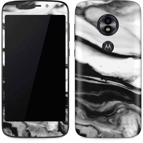 Black and White Marble Ink Moto E5 Play Skin